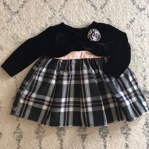 Black white and pink plaid dress